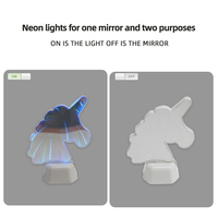 Lumière colorée de soupir de néon de miroir d'infini de lumière de forme de licorne avec la batterie AAA