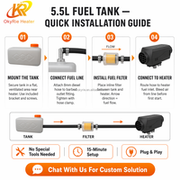 Réservoir d'huile de chauffage OkyRie 10L en gros, réservoir de carburant étanche, pièces de rechange pour tous les chauffages de stationnement diesel