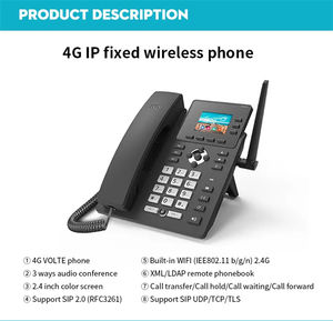 Telefono <span class=keywords><strong>VoIP</strong></span> 4G Wireless Senza Fili per 3 Utenti SIP, Citofono Intelligente con Videochiamate ad Alta Definizione per Ufficio Mobile - Product Image 4
