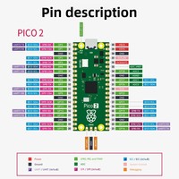 Placa de Desarrollo Raspberry Pi Pico 2W con Wi-Fi 6, Microcontrolador de Doble Núcleo, MicroPython RP2350
