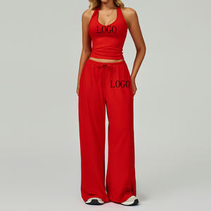 Pantaloni con gilet sportivo da <span class=keywords><strong>donna</strong></span> ad asciugatura rapida per il tempo libero per il <span class=keywords><strong>Fitness</strong></span> <span class=keywords><strong>abbigliamento</strong></span> da palestra per il Running all'ingrosso Logo personalizzato - Product Image 1