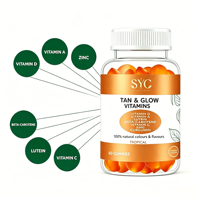 Gummies de Soutien au Bronzage Naturel OEM avec Bêta-Carotène, Lutéine et Zinc pour un Éclat Sans Soleil - 60 Gummies/Flacon - Vente en Gros Marque Privée