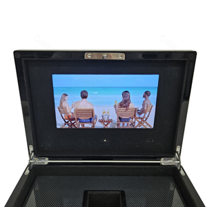 กล่องนาฬิกาสุดหรูสำหรับนักสะสมนาฬิกา ทำจากไม้เคลือบเงาสีดำ พร้อมฝาปิดแบบอินเทอร์แอคทีฟ - Product Image 4