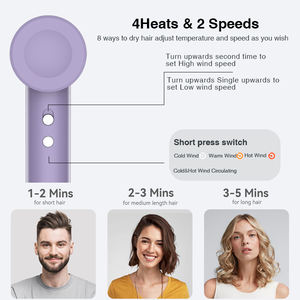 1600 Вт, профессиональный фен для путешествий, фен с ионным феном, постоянная температура, высокая скорость, низкий уровень шума, домашний пластик - Product Image 6