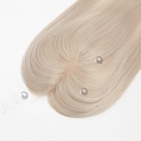 Cheveux de luxe Remy petite base Mono Top dentelle avant indétectable argent cheveux Topper