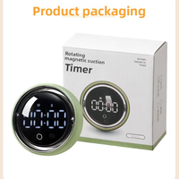 Timer Digital Magnetik Pintar dengan Pengaktifan Suara, Dial Putar Bulat, Jam Alarm untuk Disiplin Diri Siswa, Pengingat Memasak di Dapur
