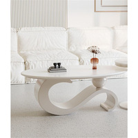 Nouvelle Table Basse en Pierre 2026, Style Italien Moderne Minimaliste, Ovale, Luxe Décoratif pour Salon et Mobilier de Maison