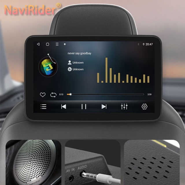 2 Pieces Android Car Headrest Monitor OLED TV Display Stereo SD Card RCA AV/WiFi Mirroring Rear Seat Screen Video Player USB 1