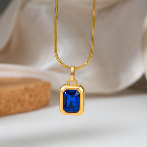 Collar de Cadena de Eslabones de Serpiente Chapado en Oro de 18K Vintage con Colgante de Zirconia, Joyería de Boda de Acero Inoxidable para Mujer - Product Image 5