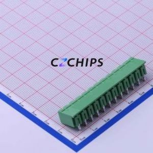 KF2EDGRC-5.0-12P Plug-in Terminal Block Bent Lead Through Hole,P=5mm Connector Board-to-Board / Socket - Closed 1x12P 5mm Green - Product Image 2