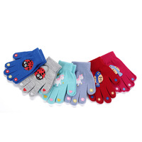 Gants tricotés pour enfants avec logo personnalisé, motif animal de dessin animé, doux, chauds, à doigts entiers, pour l'hiver, pour les enfants, à porter tous les jours en extérieur