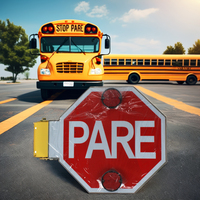 Bras de panneau d'arrêt électronique DC12/24V pour pièces automobiles d'autobus scolaires en russie accessoire de bus essentiel