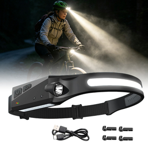 OEM COB LED IP65 Plastic Rechargeable 5 Modes Wide Beam Headlamp for <b>Hard</b> <b>Hat</b> Work Camping Hiking Outdoor - Product Image 1
