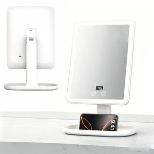 LED <b>Makeup</b> Stand Mirror with Touch Control and Phone Stand Dimmable Desktop <b>Vanity</b> Mirror <b>for</b> Cosmetic Beauty - Product Image 1