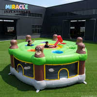 Jeu d'arcade gonflable géant commercial d'extérieur Wack-a-Mole humain, jeu de frappe gonflable géant pour carnaval