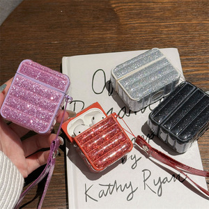 เคส AirPods แบบกลิตเตอร์, PU+TPU ป้องกันรอยขีดข่วนและป้องกันการสูญหายสำหรับทุกรุ่น - Product Image 3