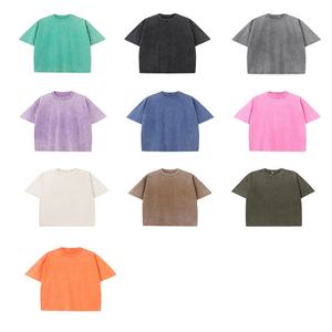 Camiseta unisex lavada vintage manga corta 100% algodón con logotipo personalizado de 230gsm talla grande Camisetas estampadas de gran tamaño para hombre - Product Image 3