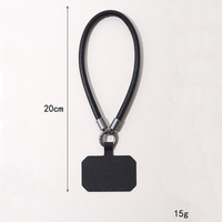 Lanière de téléphone universelle Sangle de cou en cuir PU réglable avec patch pour téléphone Tous les Smartphones Dragonne Corde pour étui de téléphone