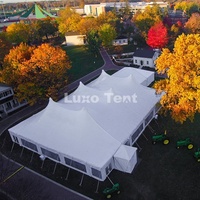 Tente d'extérieur en PVC blanc avec cadre en aluminium pour toit, mur transparent, crête élevée, 20x30 pi 20x40 pi, tente personnalisée à la traction, pour fêtes de mariage