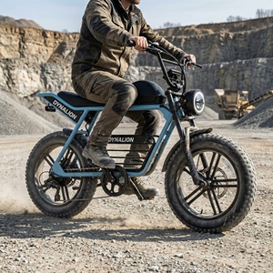 Vélo électrique tout-terrain robuste <span class=keywords><strong>de</strong></span> style Scrambler avec pneus larges et suspension avant, idéal pour les routes <span class=keywords><strong>de</strong></span> carrière - Product Image 5