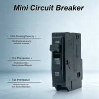 Disjoncteur monophasé enfichable 20 A 120/240 V 10 kA à haute capacité de coupure type QO compatible pour charge résidentielle