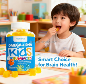 גומי לילדים עם DHA אומגה <span class=keywords><strong>3</strong></span>-<span class=keywords><strong>6</strong></span>-<span class=keywords><strong>9</strong></span> ממקור טהור של אצות |   תמיכה בבריאות המוח והלב |   תוסף ויטמין C ללעיסה לילדים - Product Image 2