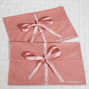 Biểu Tượng Tùy Chỉnh In Màu Hồng Nhung Ủng hộ Đám Cưới Quà Tặng Phong Bì Túi Với Ribbon Sang Trọng Giả Da Lộn Túi Xách Bụi Túi Nhung Pouch - Product Image 4