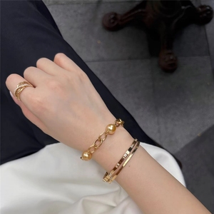Xinfly - Juego de Joyería de Oro Puro de 18K para Mujer, Regalo de Aniversario de Marca de Lujo, Collar y Pulsera con Colgante de Perlas Barrocas Vintage - Product Image 5