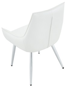 Crocodile Pattern Premium PU Leather Modern Accent <b>Chair</b> for Home Office Diamond Decor Backrest Chrome <b>Silver</b> Metal Legs - Product Image 4