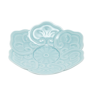 Assiette à dessert en céramique de style chinois en forme de fleur, petit plat à fruits en porcelaine pour servir des collations lors de fêtes - Product Image 5