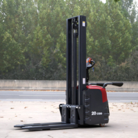 Pengiriman Gratis Harga Stacker Elektrik 1000kg Ride on Walkie Stackers Stacker Elektrik Forklift 2 Ton