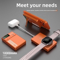 Cargador Magnético Multidispositivo con Carga Simultánea, 10000mAh, 22.5W PD, TFT, Soporte Plegable, Cargador Inalámbrico Delgado de 15W