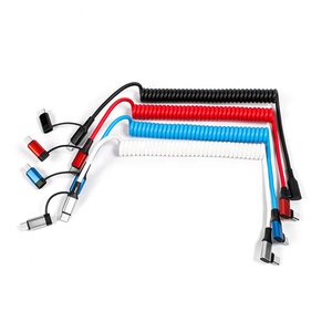 Nouveau design – Câble de charge pour voiture 3-en-1 enroulable 60W USB-C vers USB-C avec revêtement PU et alliage d'aluminium pour coffret cadeau promotionnel - Product Image 6