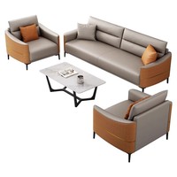 Ensemble de canapé modulaire de bureau décontracté pour trois personnes, polyvalent, salles de réunion pour petites entreprises, réception, salon, hôtel