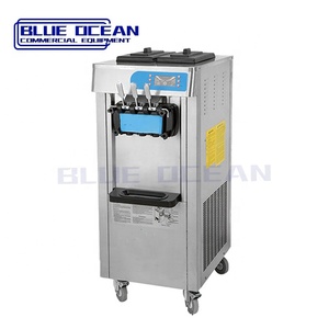 Máquina comercial de helado suave BLUE OCEAN al por mayor, de acero inoxidable, de pie, con tres boquillas, 1800W, para harina. - Product Image 2
