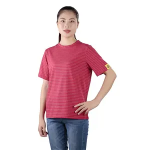 Leenol Cleanroom Esd одежда Esd футболка с коротким рукавом Антистатическая одежда