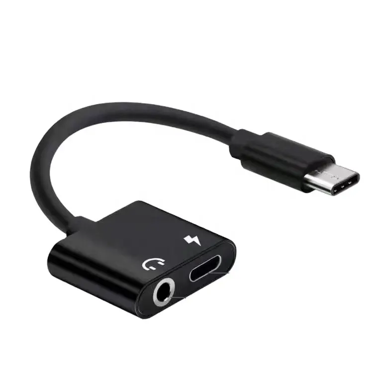 2 in 1 Charging AUX USB C earphone Adapter Type C to 3.5mm Jack audio Converter for xiaomi huawei pro