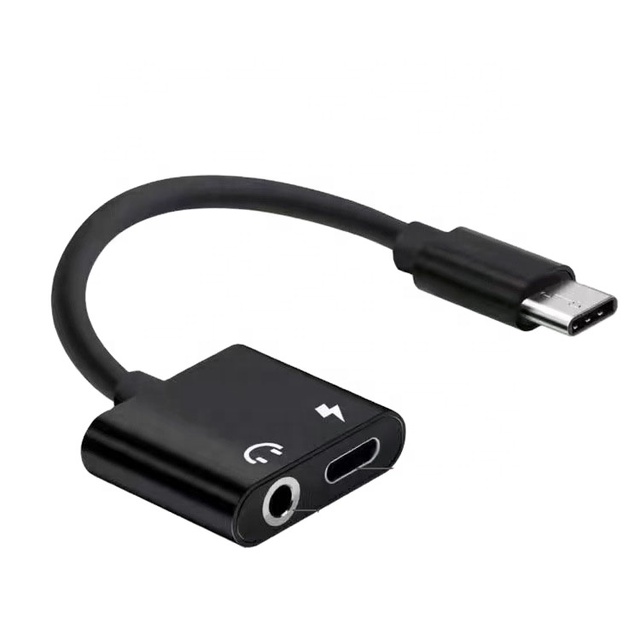 2 in 1 Charging AUX  USB C Earphone Adapter Type C to 3.5mm Jack Audio Converter for xiaomi huawei Pro