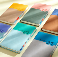 Agenda spirale A5 2027, 160 pages, papier épais 80g, couverture en cuir, design vert rose, cadeau de haute qualité, agenda parfait pour la planification quotidienne et hebdomadaire