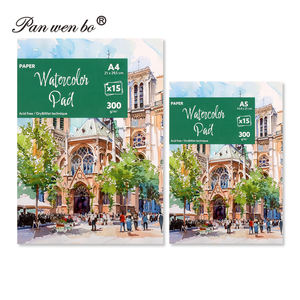 Panwenbo A4 A5 bloc de papier <span class=keywords><strong>aquarelle</strong></span> 300gsm sans acide presse à froid livre d'<span class=keywords><strong>aquarelle</strong></span> carnet de croquis Art peinture tampon de couleur de l'eau - Product Image 1