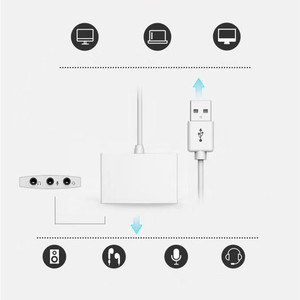 USB Card âm thanh với 3 áo khoác lỗ cho máy tính và máy tính xách tay Card âm thanh - Product Image 5