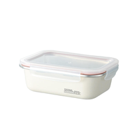 Boîte à lunch en acier inoxydable 304, récipient à collation réutilisable, boîte alimentaire avec couvercle en PP visible, récipient alimentaire en métal, utilisation en cuisine