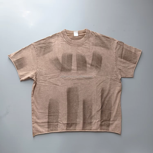 T-shirt personnalisé de lavage de boue pour l'été Manchette en détresse Bord brut Tee Streetwear Hip Hop Not Overlock - Product Image 2
