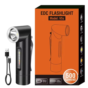 <span class=keywords><strong>BORUiT</strong></span> V5S Mini EDC <span class=keywords><strong>linterna</strong></span> LED 12 modos de luz antorcha recargable con imán de Clip luz UV lámpara de Camping al aire libre 500LM - Product Image 6