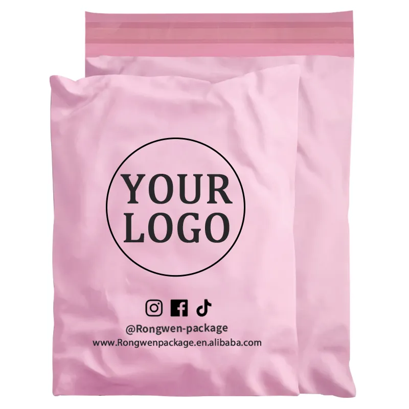 Poli mailer rosa biodegradabile stampato su ordinazione all'ingrosso del produttore che spedisce i poli mailer delle borse del polietilene espresso di trasporto