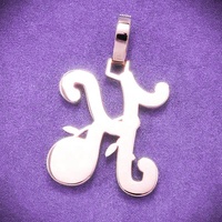 Pass Diamond Tester Hip Hop D Couleur Moissanite Hommes Cluster Lettre Initiale K Pendentif Avec Argent Sterling 925 GRA