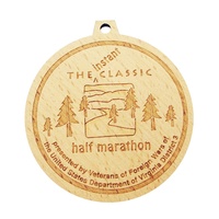 Medallas de Bambú/Madera Grabadas con Láser, Transparentes, Ecológicas, Hechas a Mano, con Logotipo Personalizado, Empaque en Caja de Regalo, Venta al Por Mayor