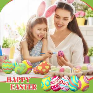 Kit de 24 Piezas para Colorear Huevos de Pascua, Pinturas para Decorar, Huevos Blancos de Ascenso Lento, Juguetes, Manualidades, Recuerdos para Fiestas, Suministros para Niños - Product Image 6