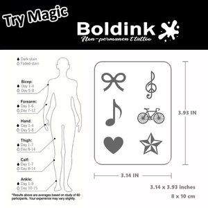 Oldyk-iibbon usic, icycle udy RT aterproof, 2 eeks, agua uice NK attoo - Product Image 4
