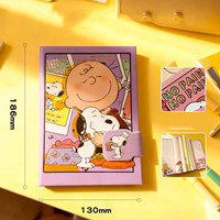 Cuaderno de Tapa Dura con Cierre Magnético Snoopys 32K, Bonito Cuaderno de Dibujos Animados, Diario Grueso, Libreta de Notas, Papelería para Estudiantes